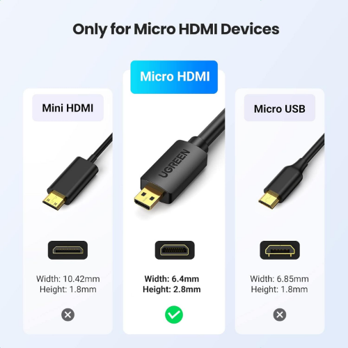 Ugreen HD127 4K Micro HDMI to HDMI Cable (3m)
